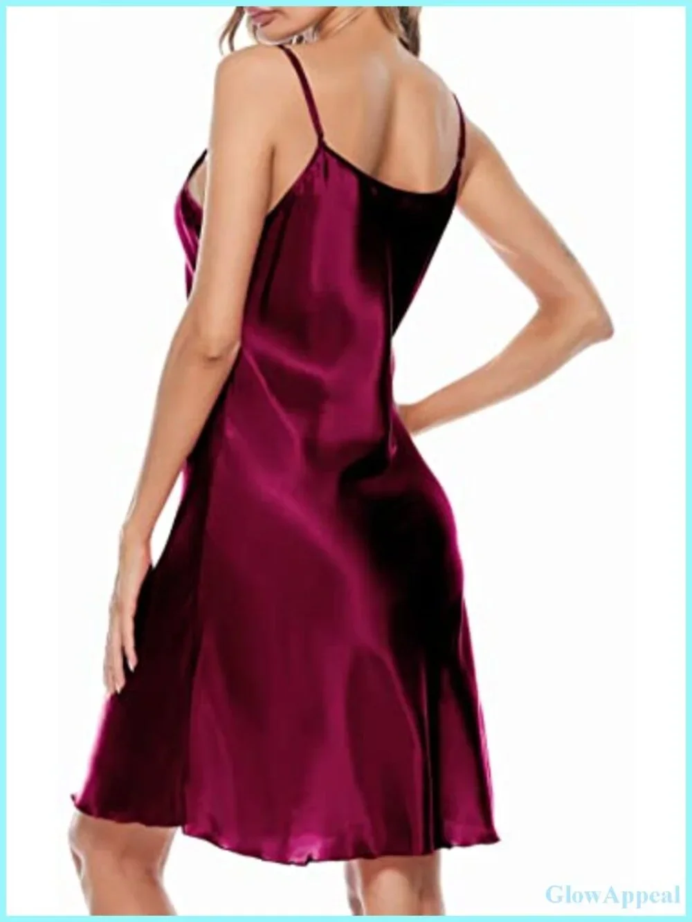 Satin Nightgown Silky Chemise Adjustable Straps Sleepwear Negligee